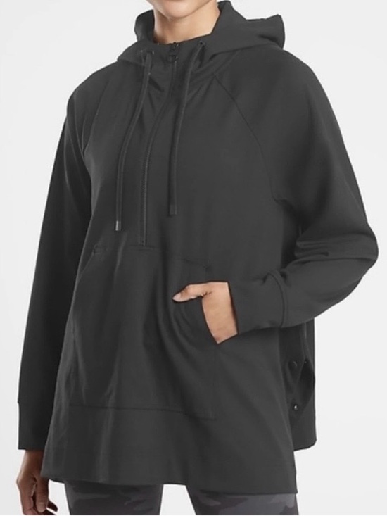 Athleta Tops - Athleta Glacier Handkerchief Poncho Hoodie Side Snap XL